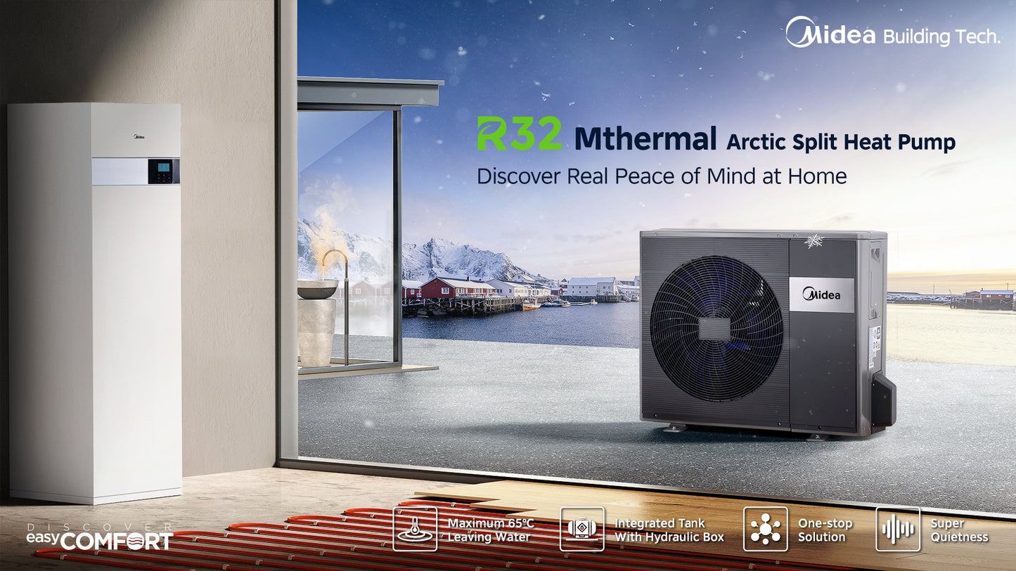 Midea M-Thermal R290 (1 vagy 3 fázis, fűtőbetét 3 vagy 9 kW)