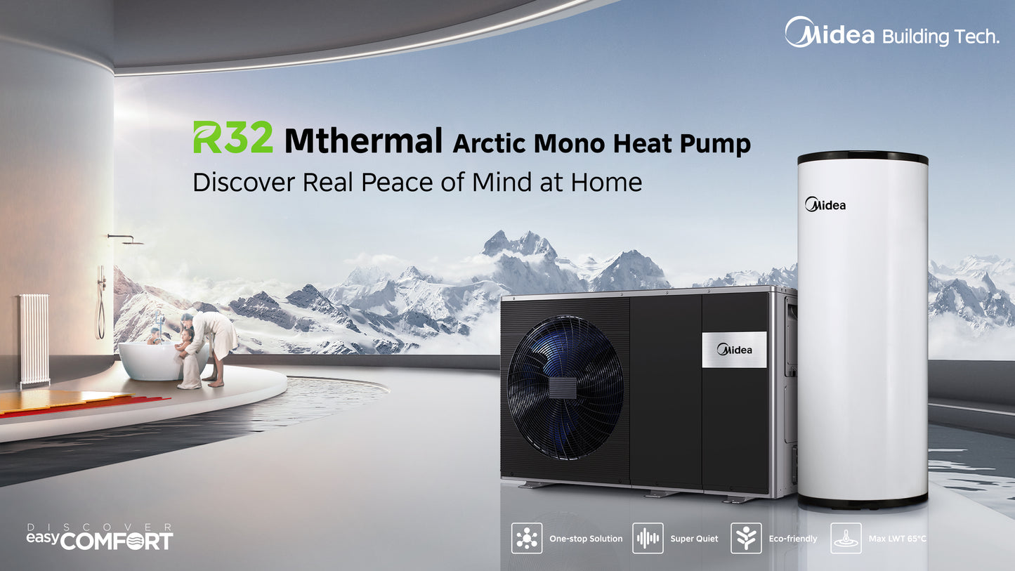 Midea M-Thermal R290 (1 vagy 3 fázis, fűtőbetét 3 vagy 9 kW)